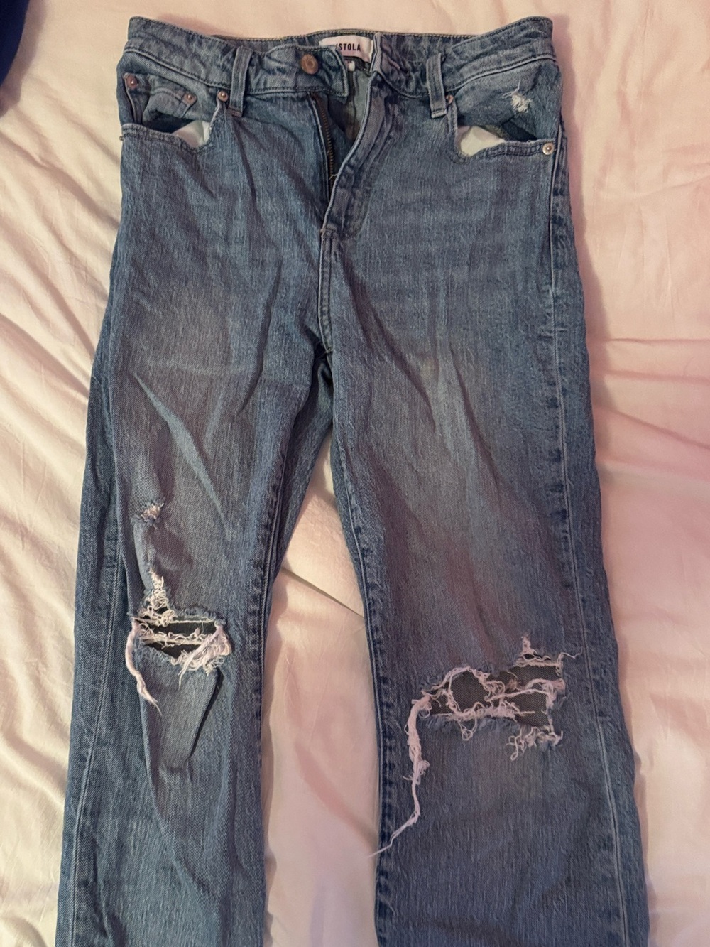 Pistola Relaxed Fit Distressed Blue Jeans